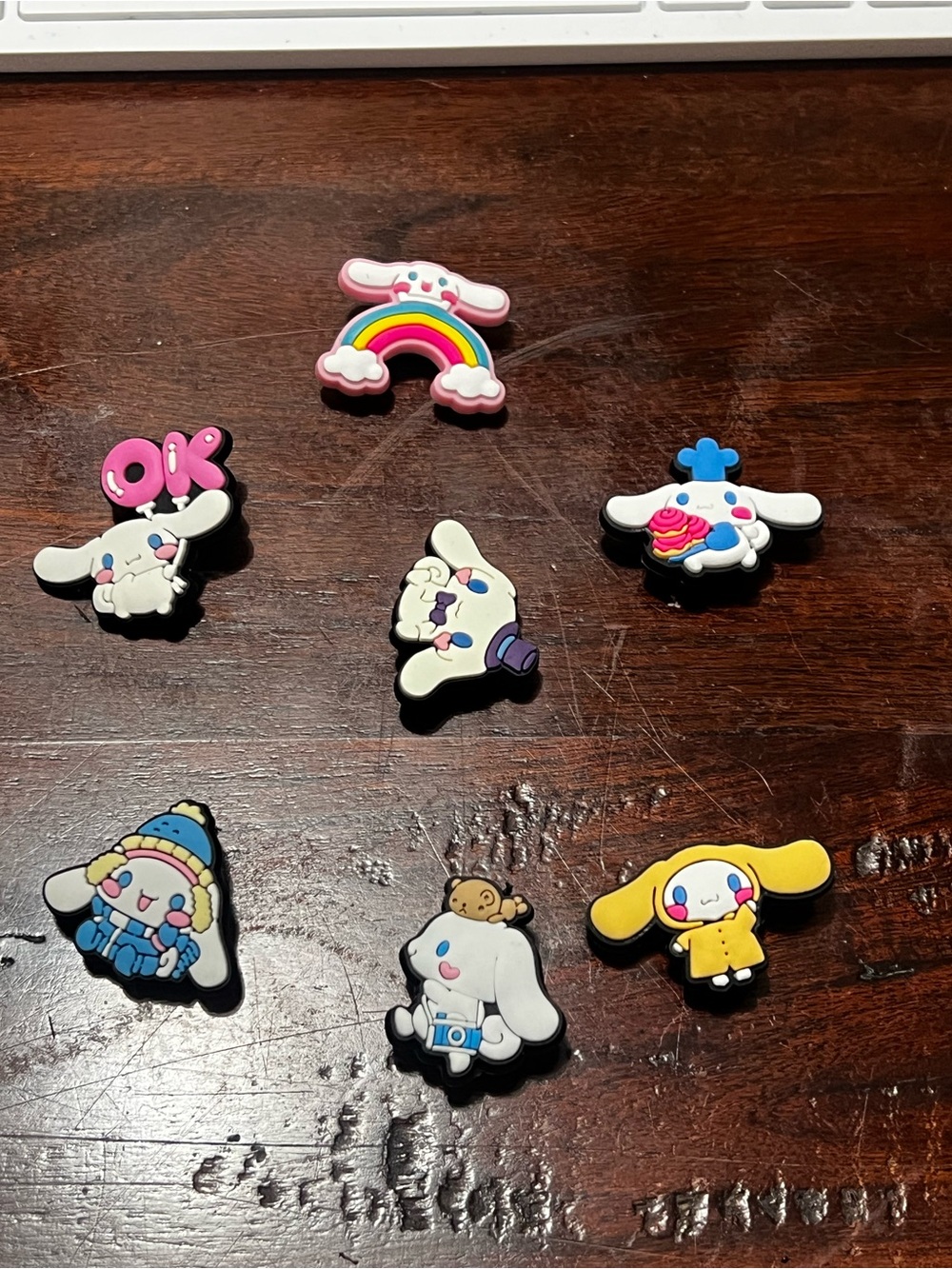 Cinnamoroll Shoe Charms Jibbitz - White, Pink, Yellow, Blue, Rainbow Accents